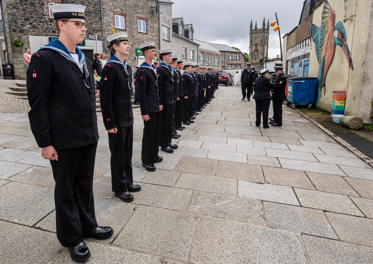 Members of the Royal Navy pose