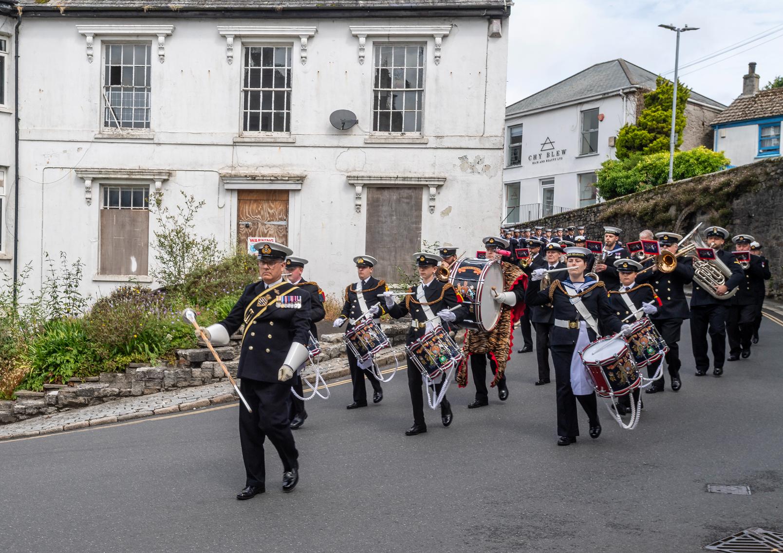 The parade sets off
