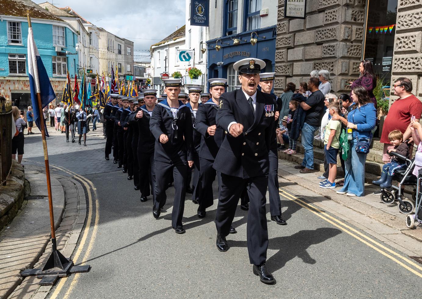 The parade arrives at Holy trinity church