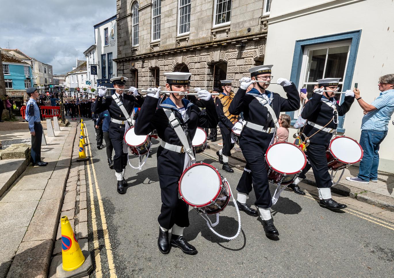 The parade arrives at Holy trinity church
