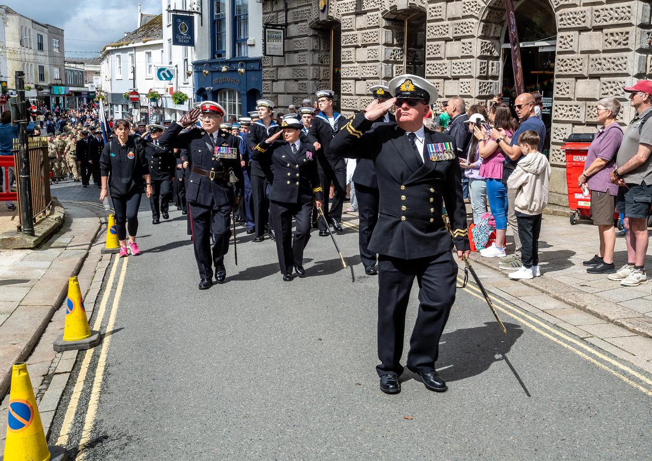 The parade arrives at Holy trinity church