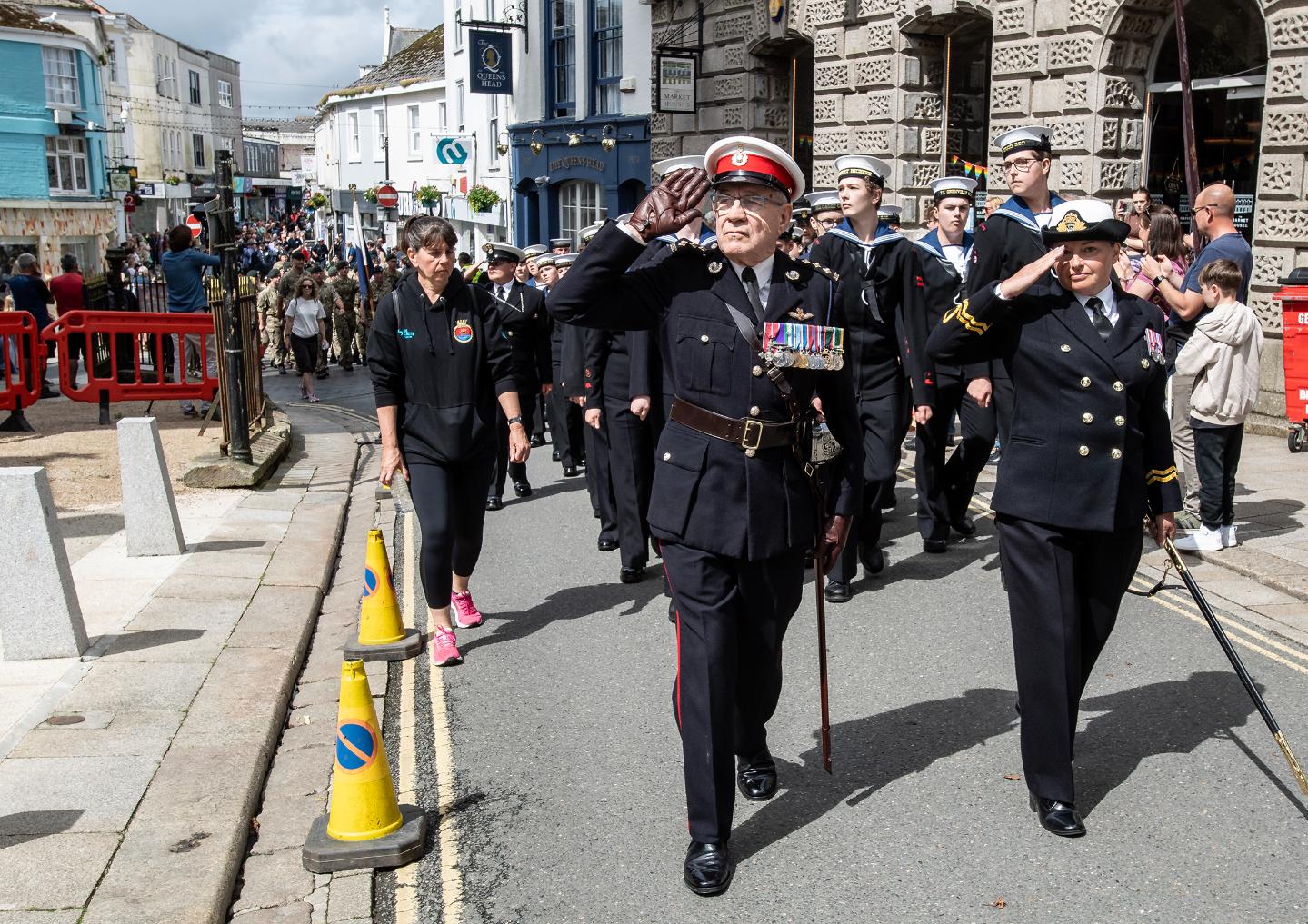 The parade arrives at Holy trinity church