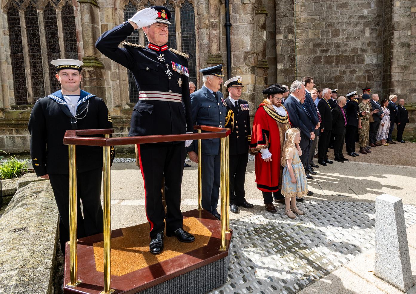 Officials pose outside Holy Trinity Church