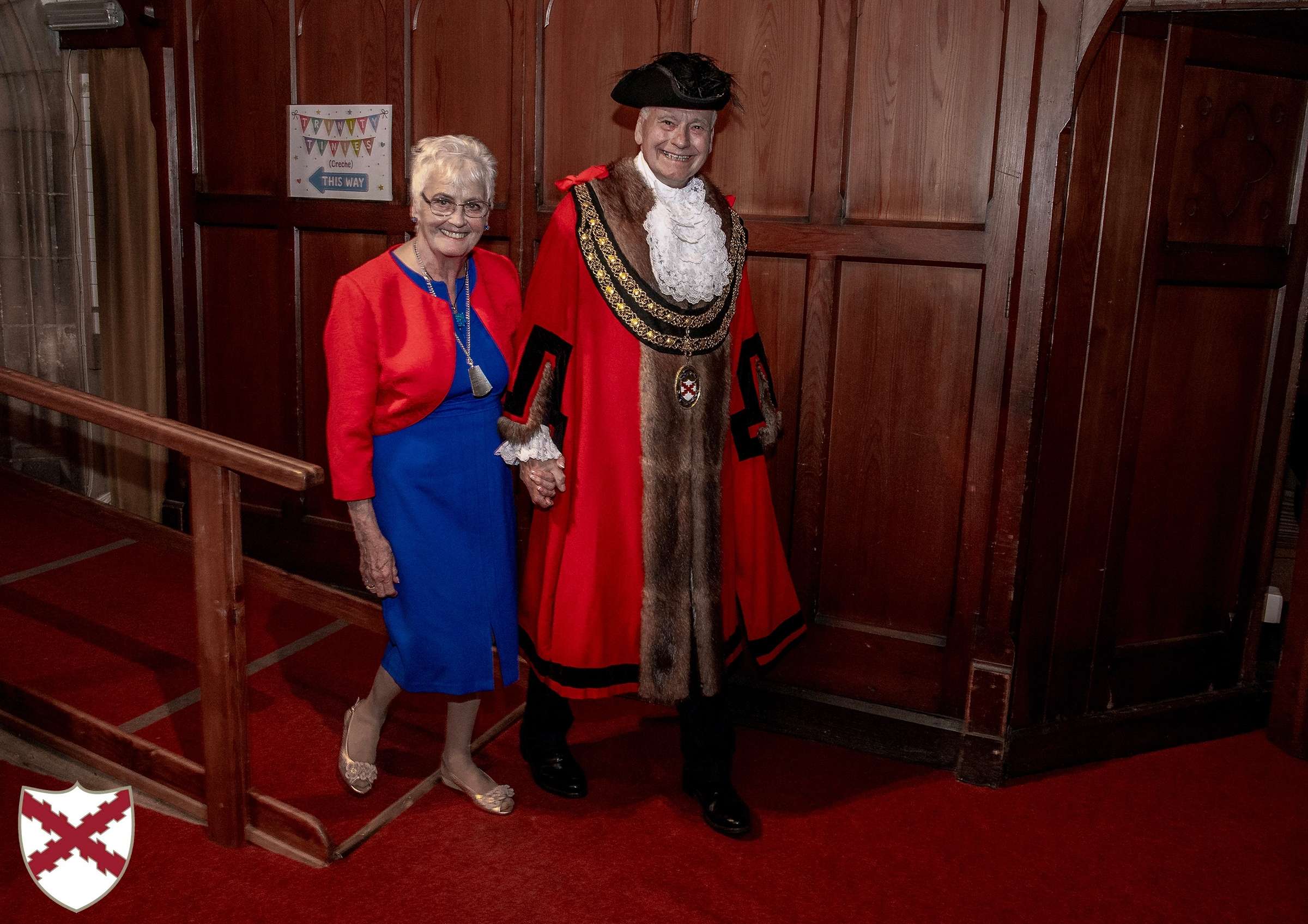Outgoing Mayor Colin Hamilton and his wife at the 2026 St Austell Town Council Mayor Making Ceremony