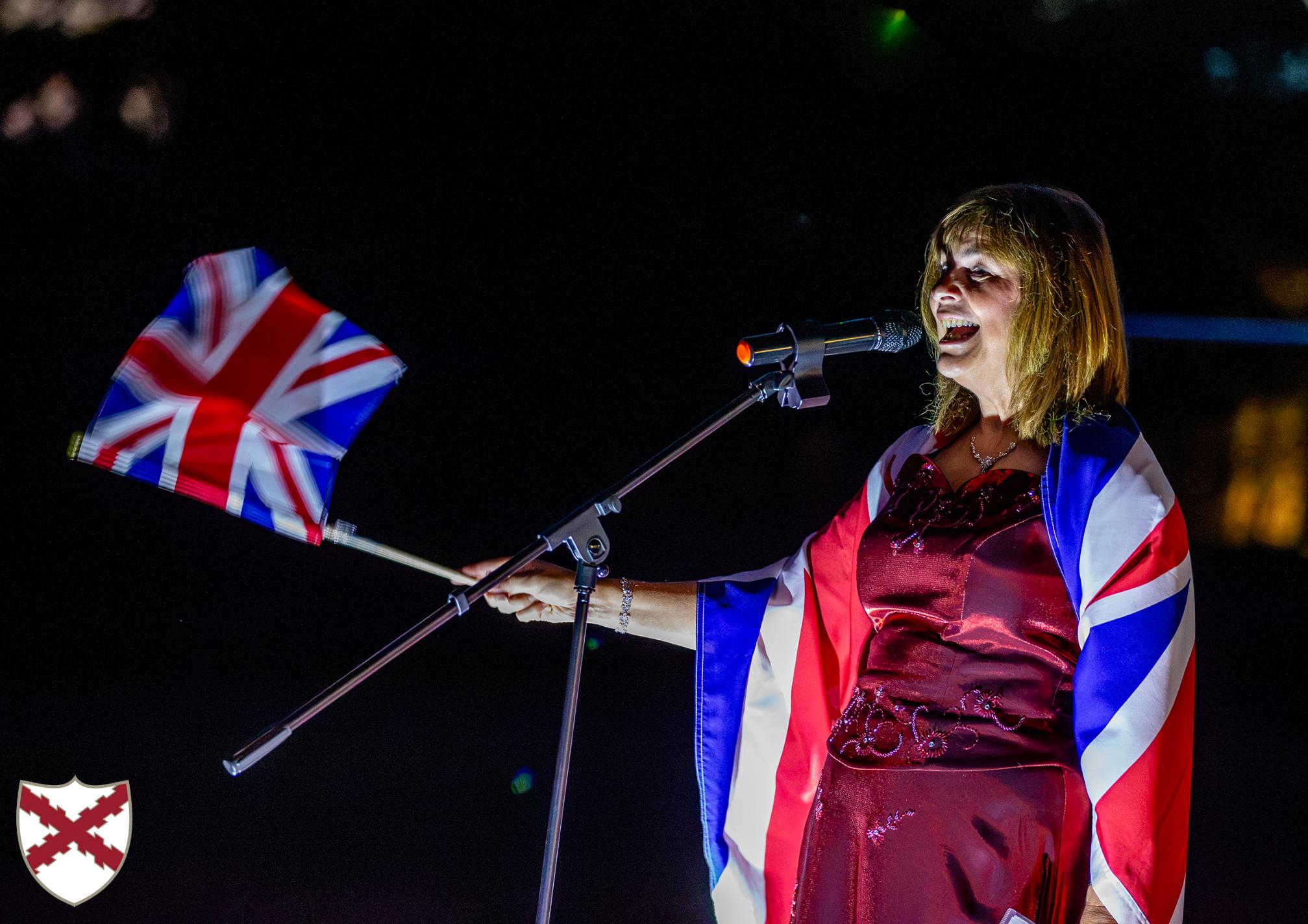 Alison Harvey sings with Mount Charles Band