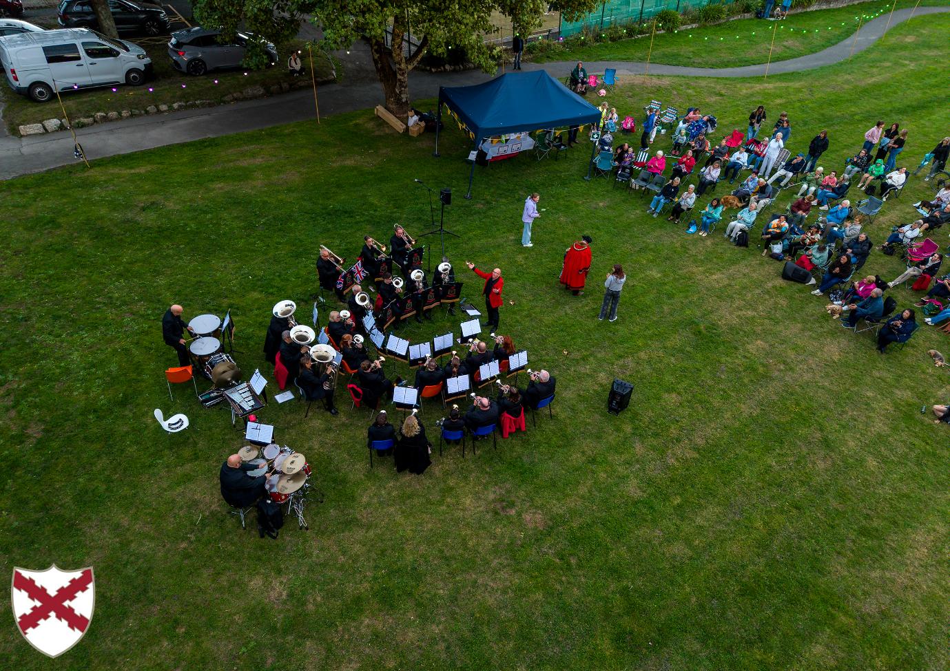 Community Proms in the Park from above