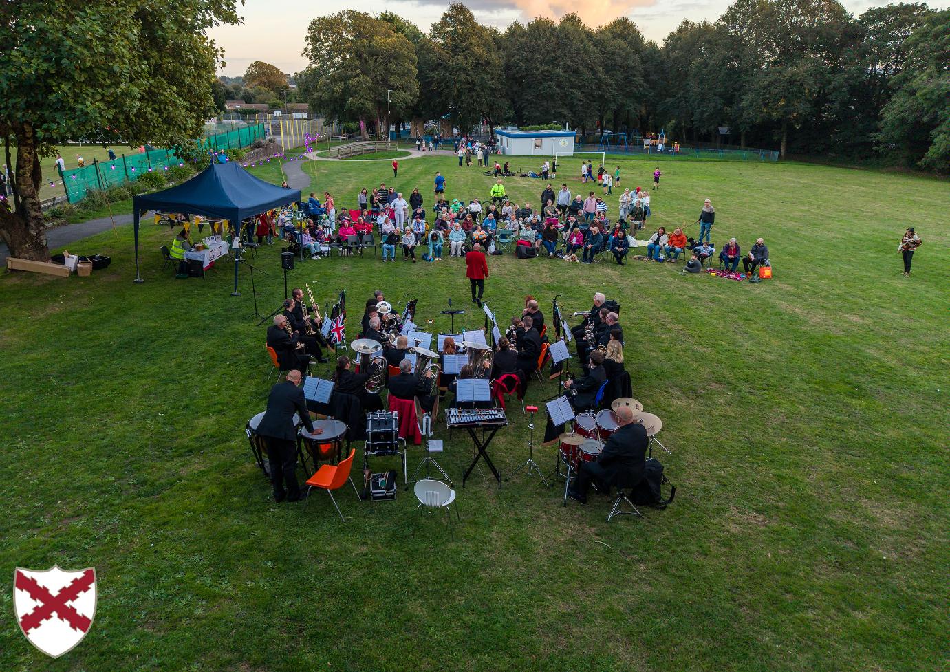 Community Proms in the Park from above