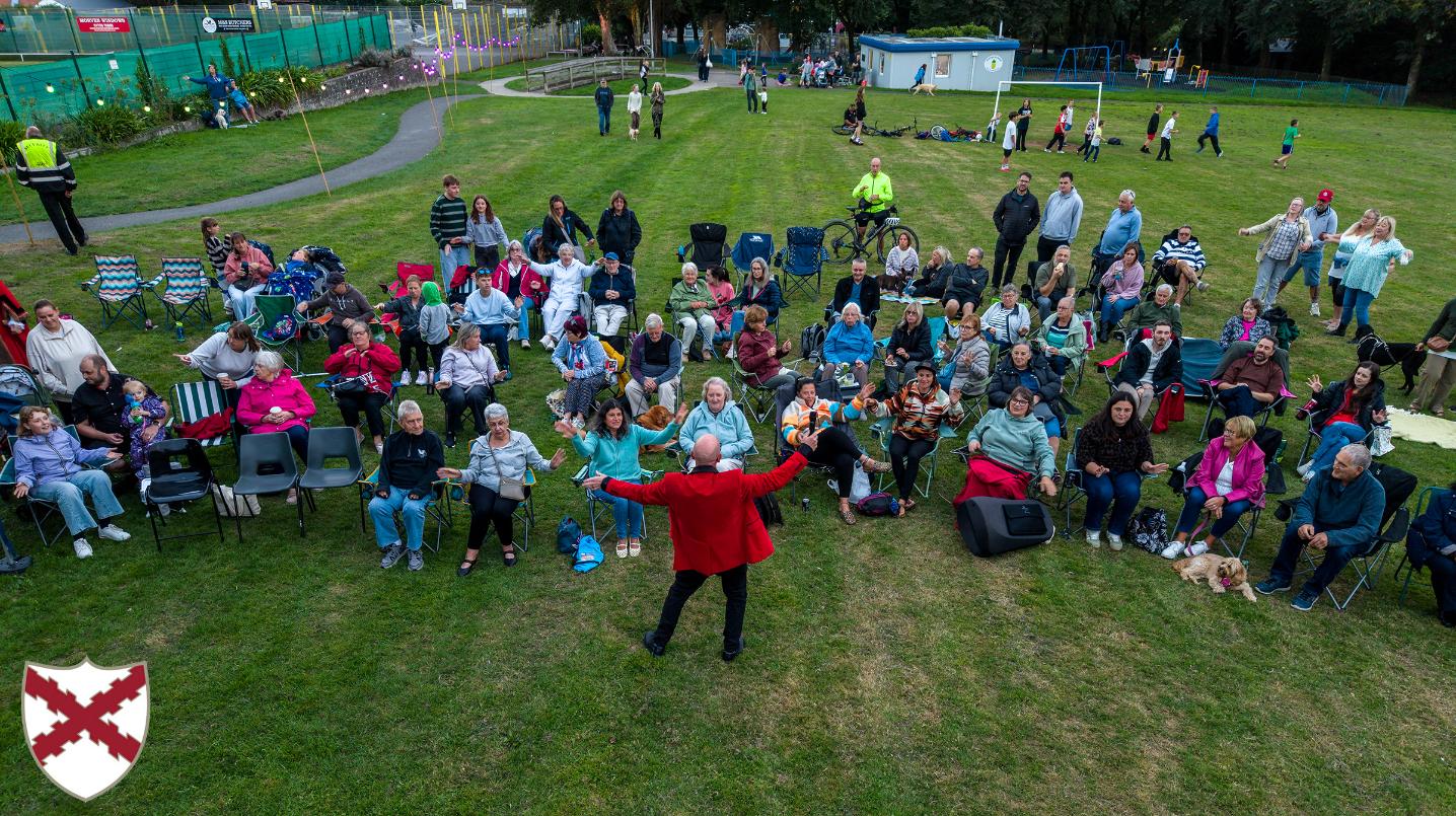 Community Proms in the Park from above