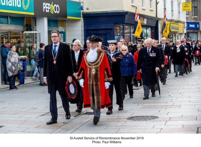 St Austell Service of remembrance November 2019