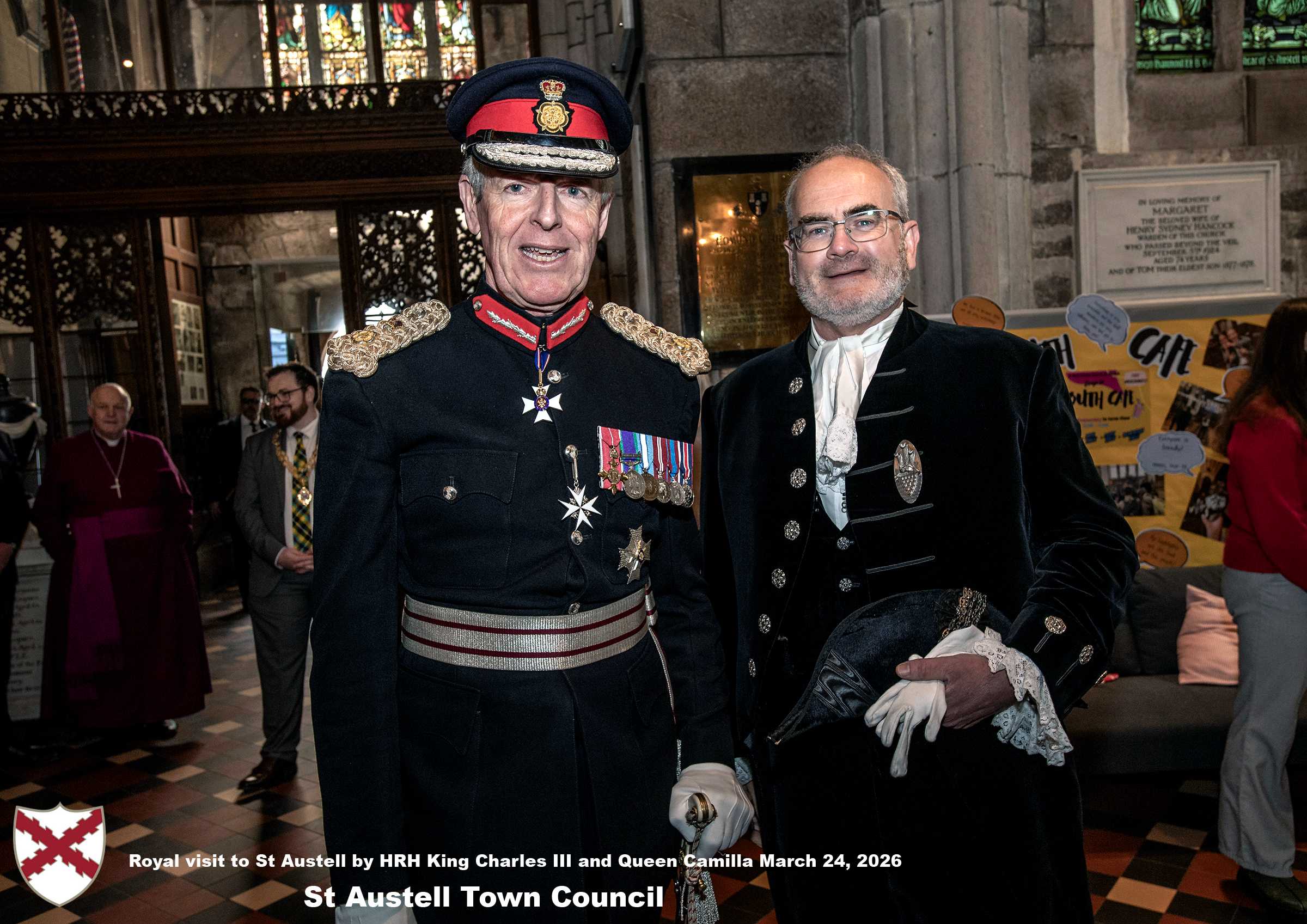 His Majesty King Charles meets local organisations, volunteers, religious groups and pupil’s from a local school at Holy Trinity Church.