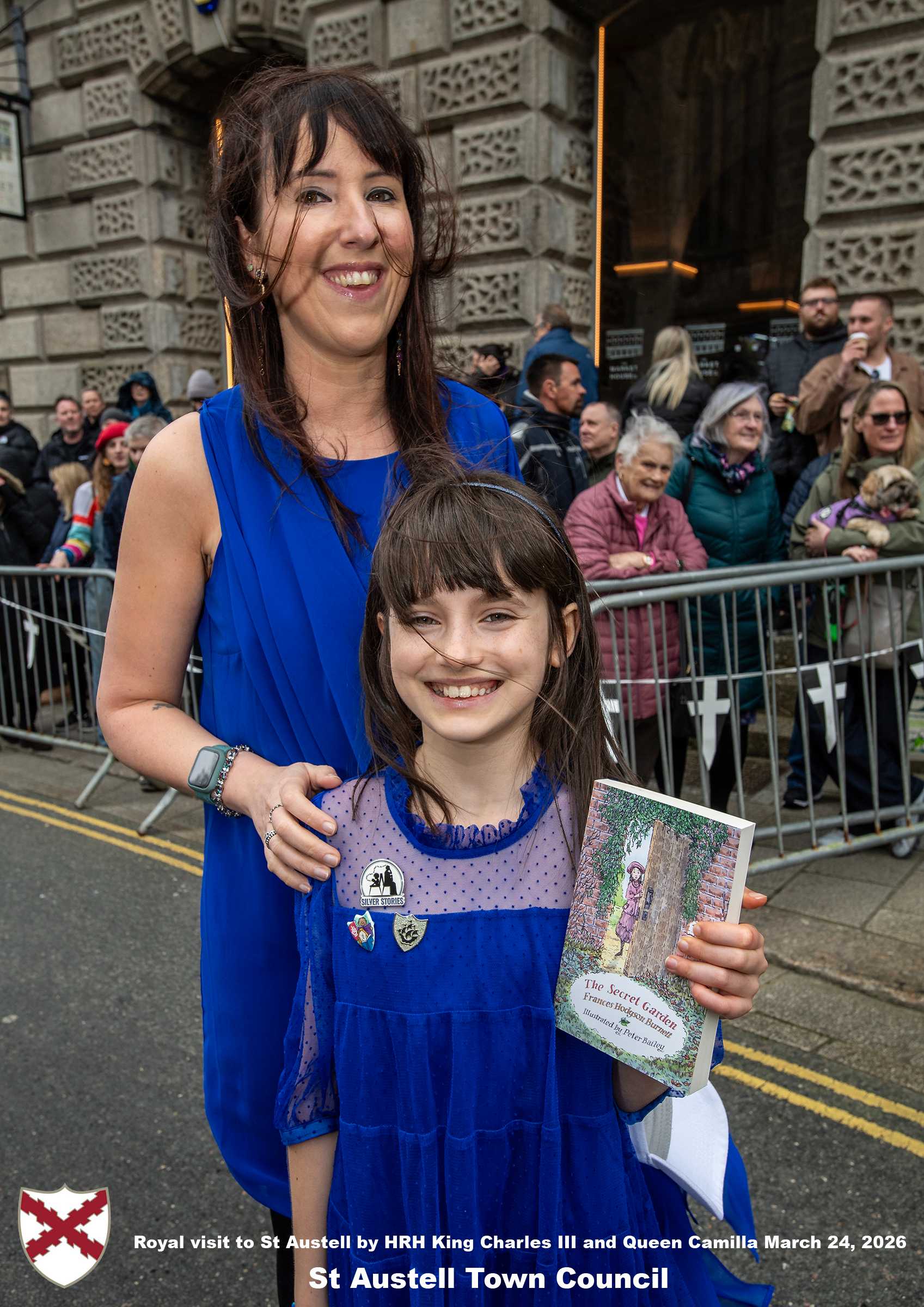 His Majesty King Charles and Her Majesty Queen Camilla meet members of the public in St Austell Town Centre.