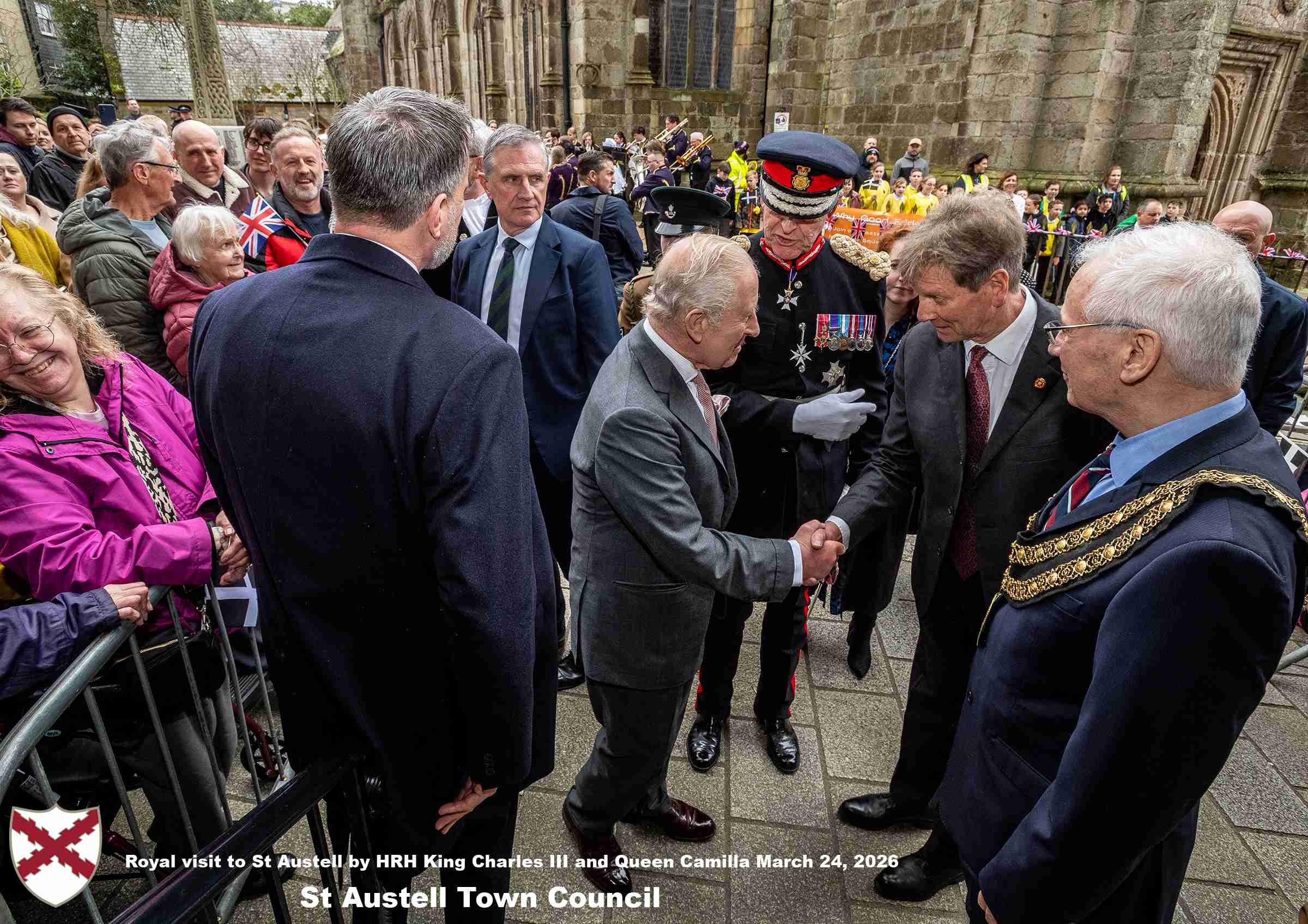 His Majesty King Charles and Her Majesty Queen Camilla visit the historic Market House in St Austell