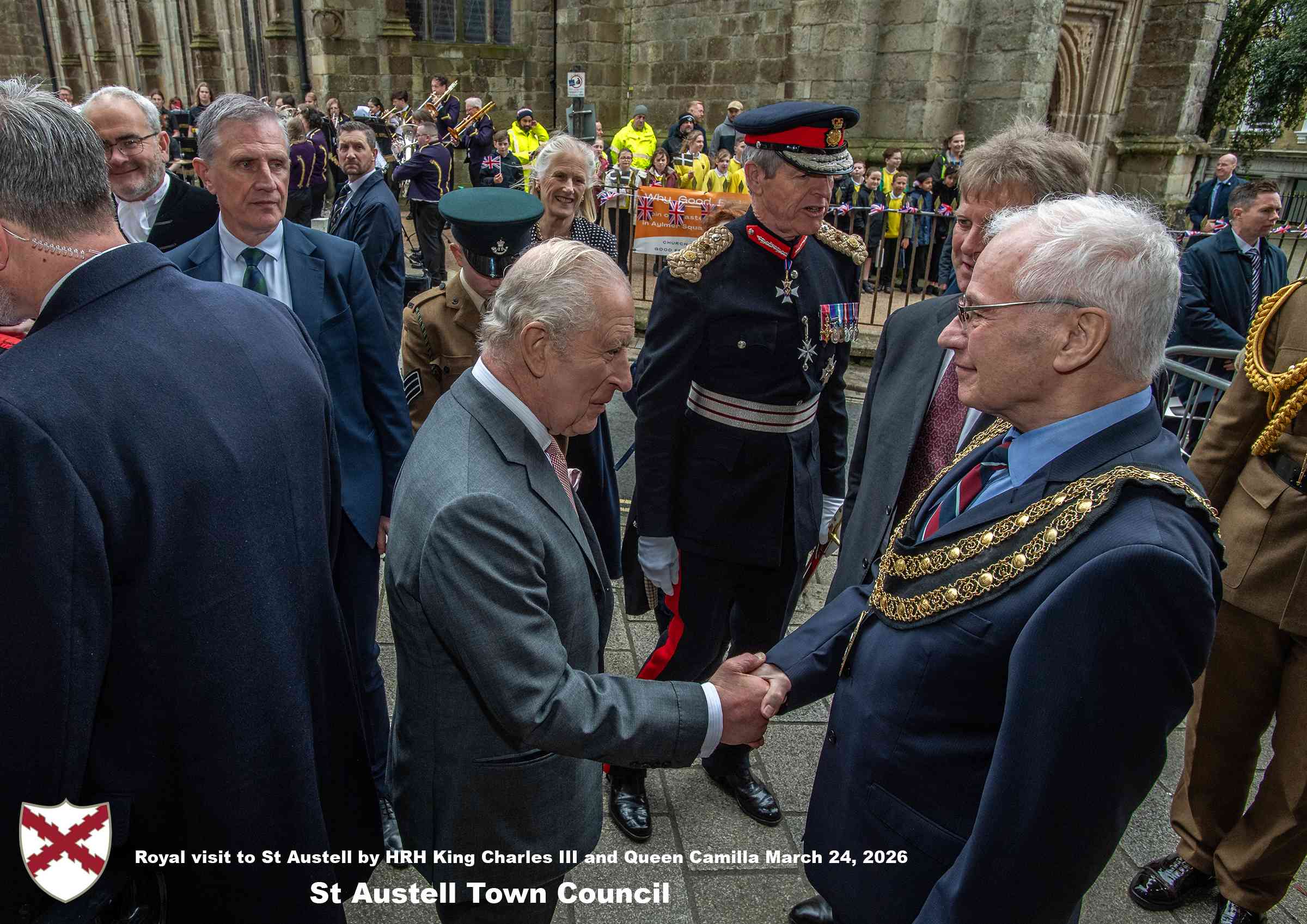 His Majesty King Charles and Her Majesty Queen Camilla visit the historic Market House in St Austell