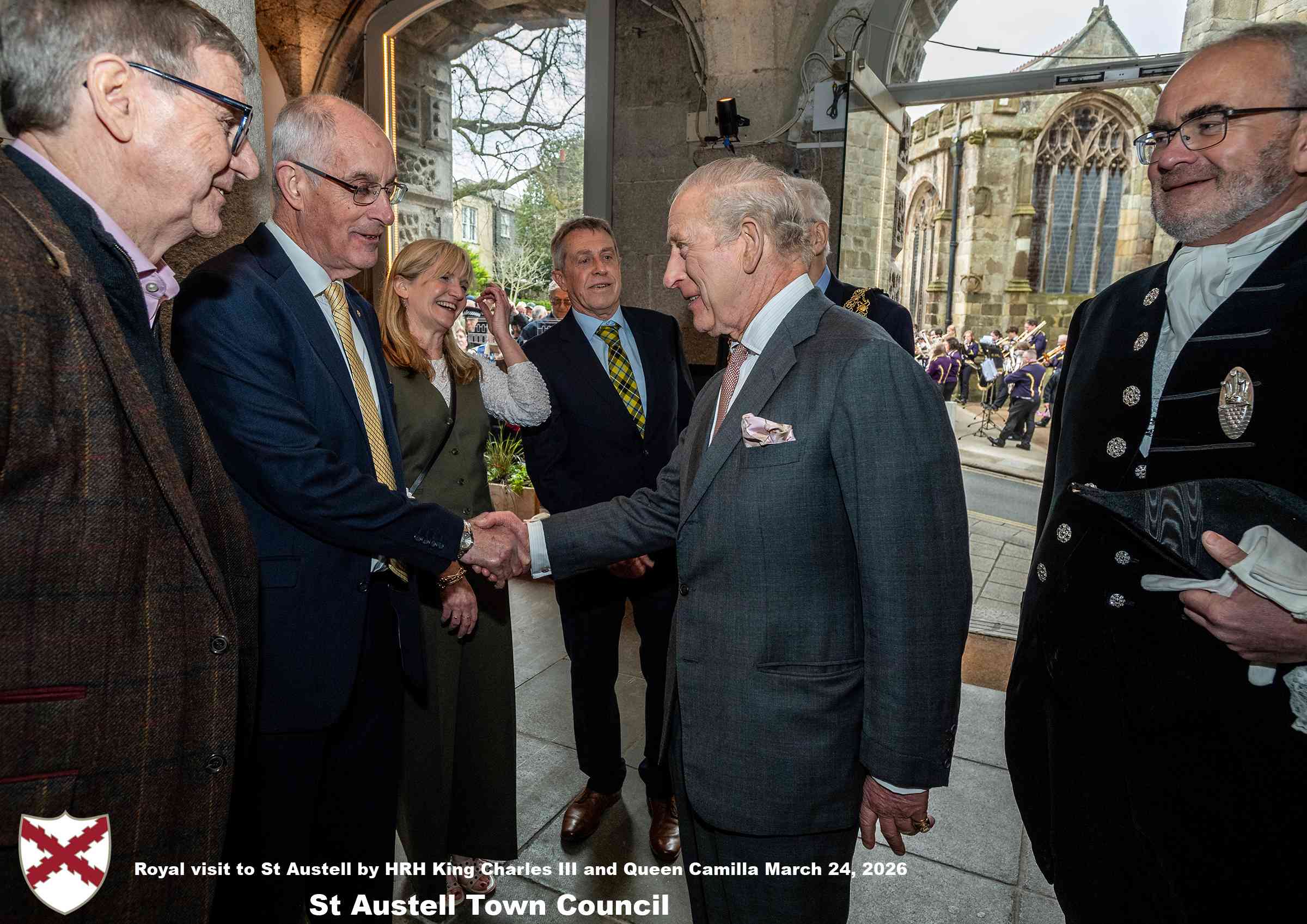 His Majesty King Charles and Her Majesty Queen Camilla visit the historic Market House in St Austell