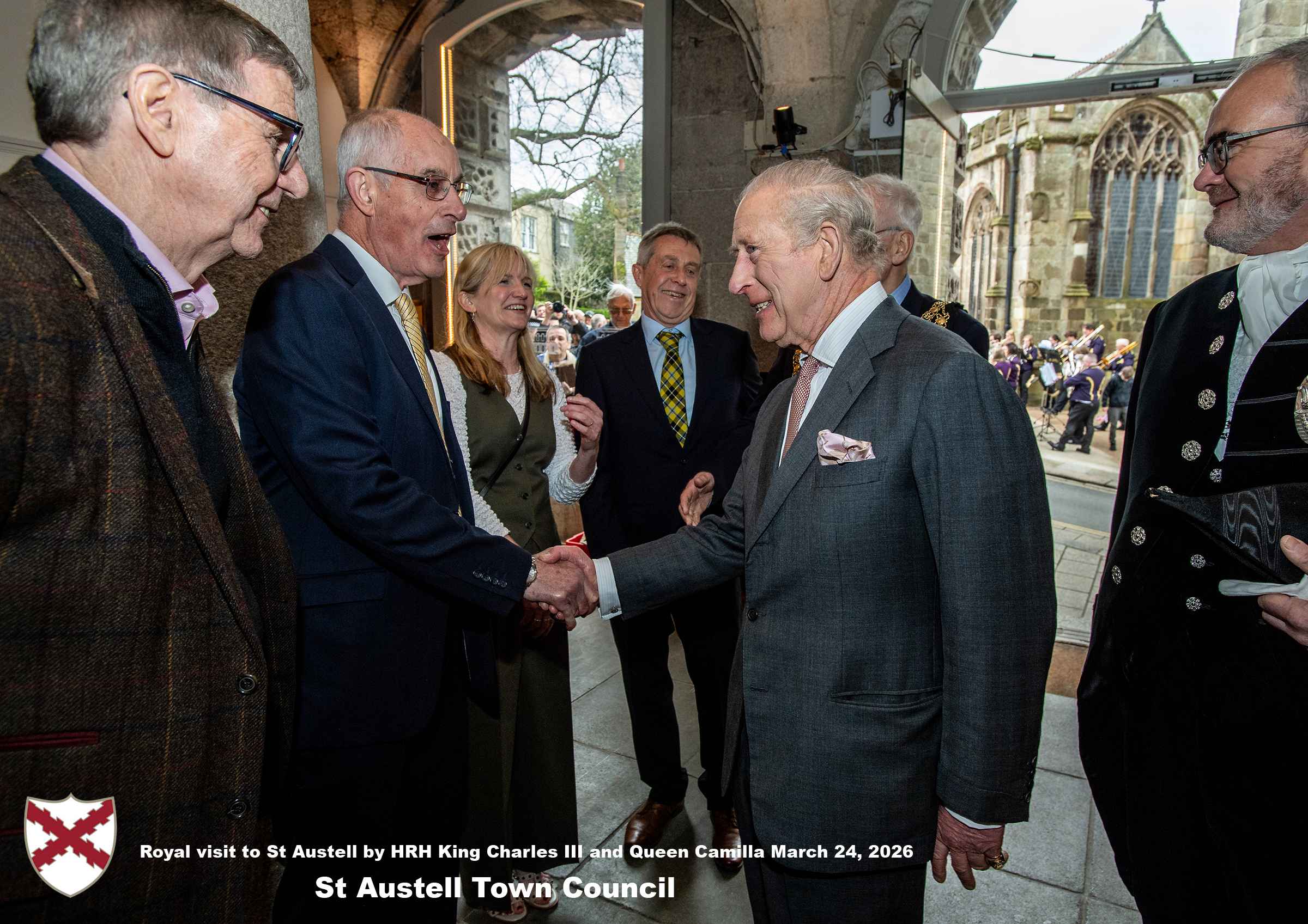 His Majesty King Charles and Her Majesty Queen Camilla visit the historic Market House in St Austell