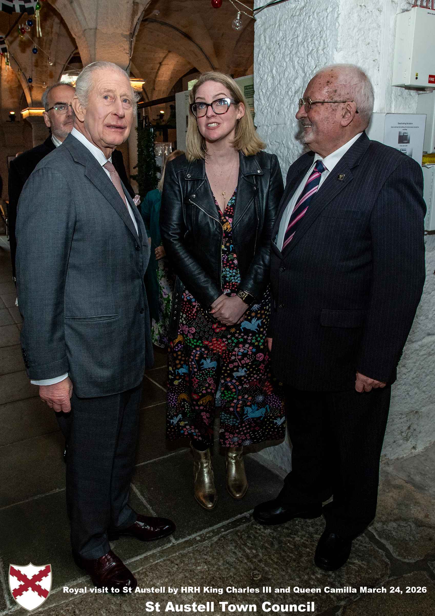 His Majesty King Charles and Her Majesty Queen Camilla visit the historic Market House in St Austell