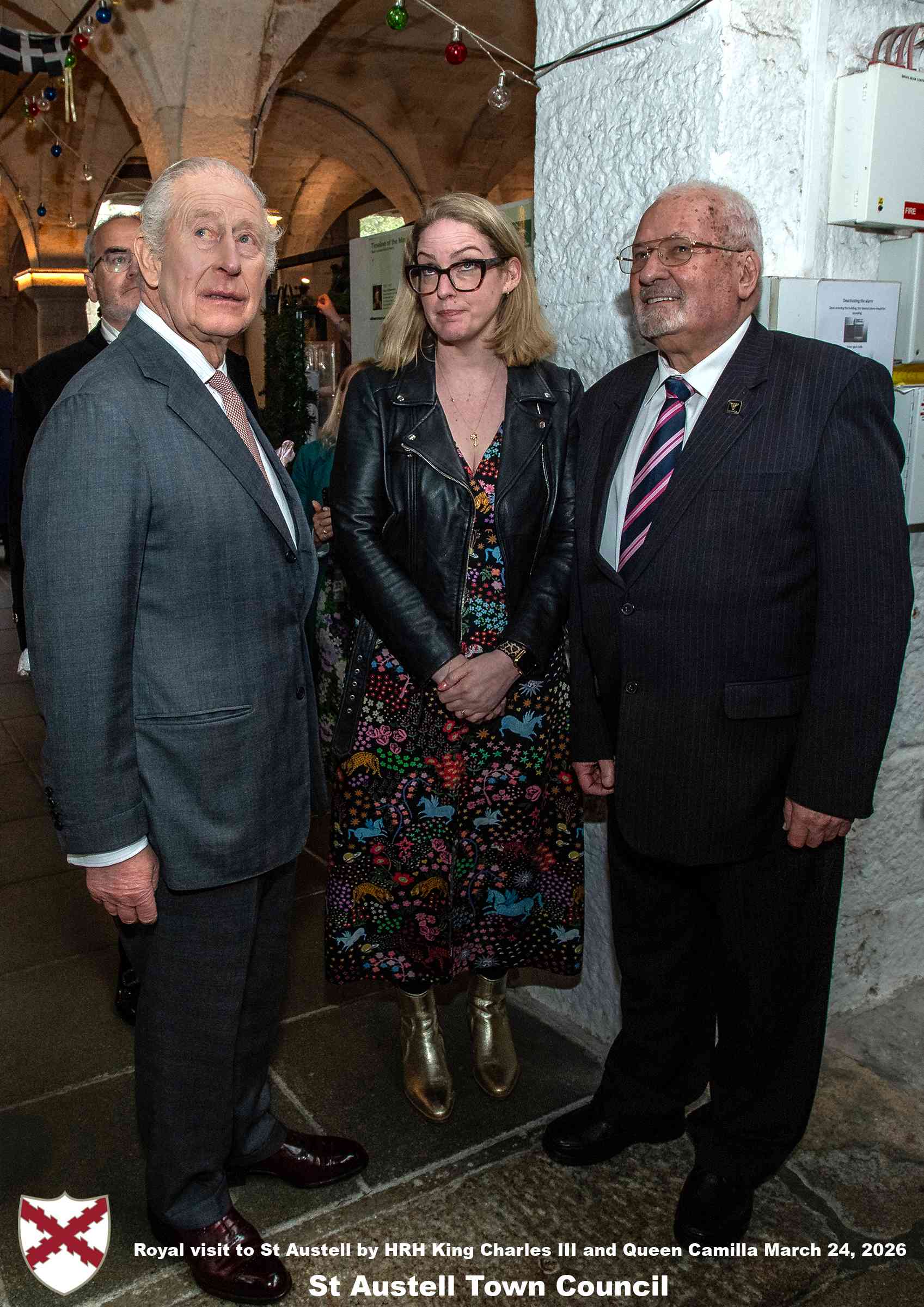 His Majesty King Charles and Her Majesty Queen Camilla visit the historic Market House in St Austell