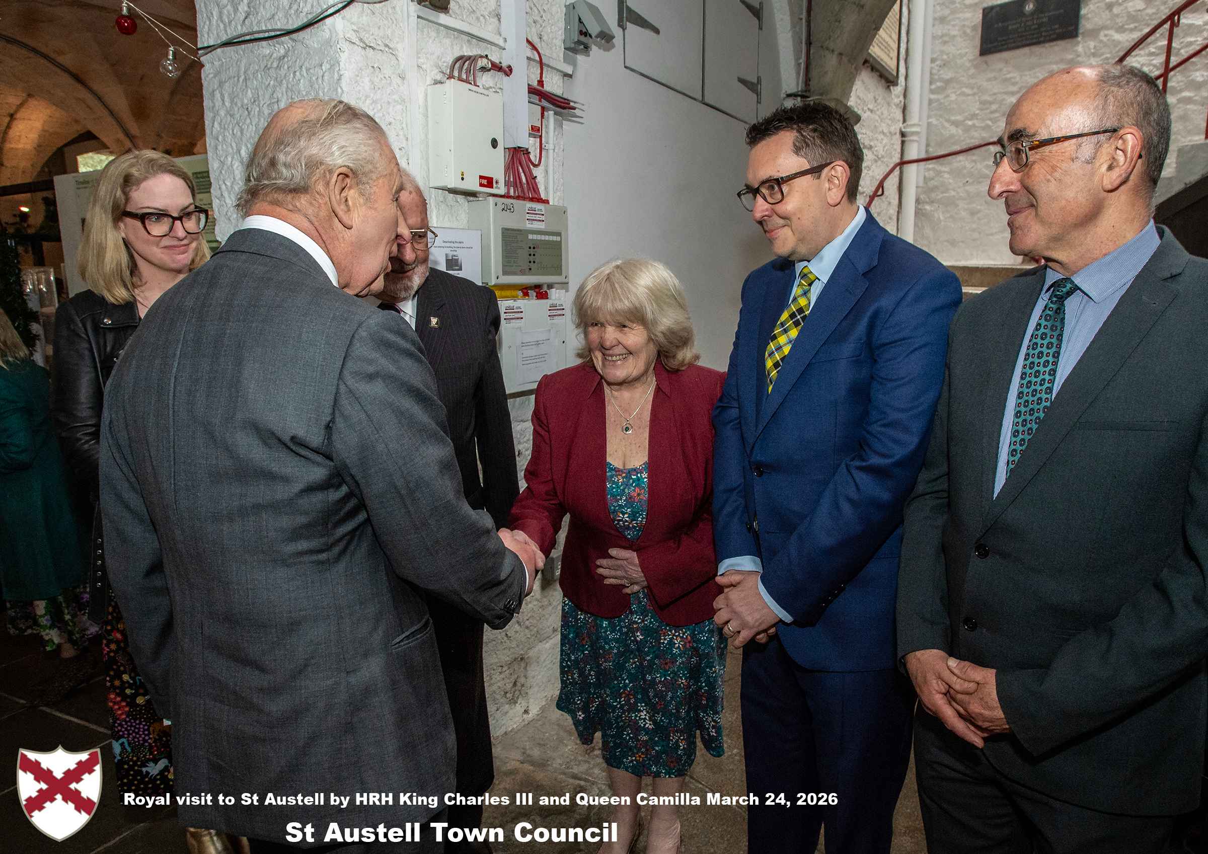 His Majesty King Charles and Her Majesty Queen Camilla visit the historic Market House in St Austell