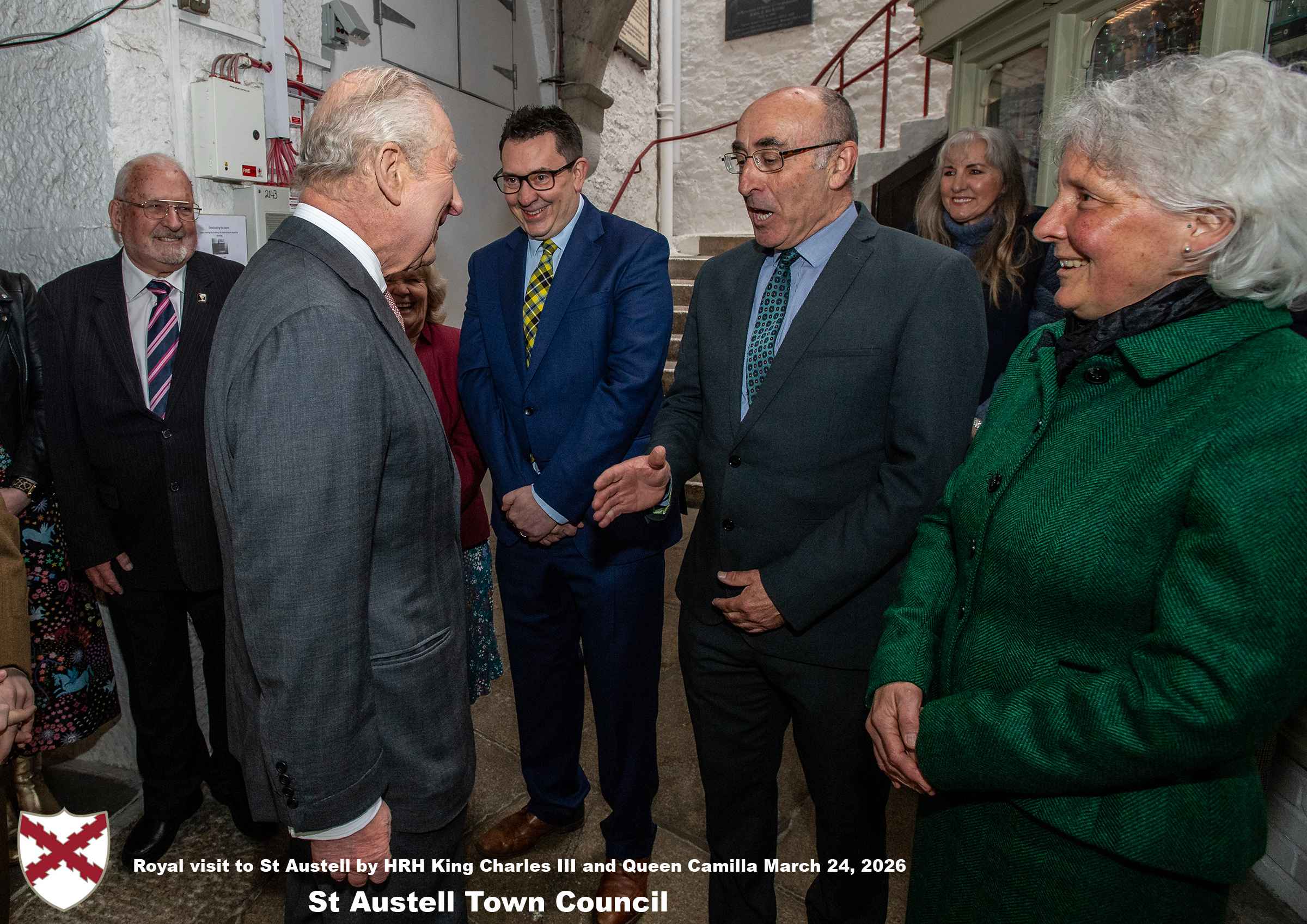 His Majesty King Charles and Her Majesty Queen Camilla visit the historic Market House in St Austell