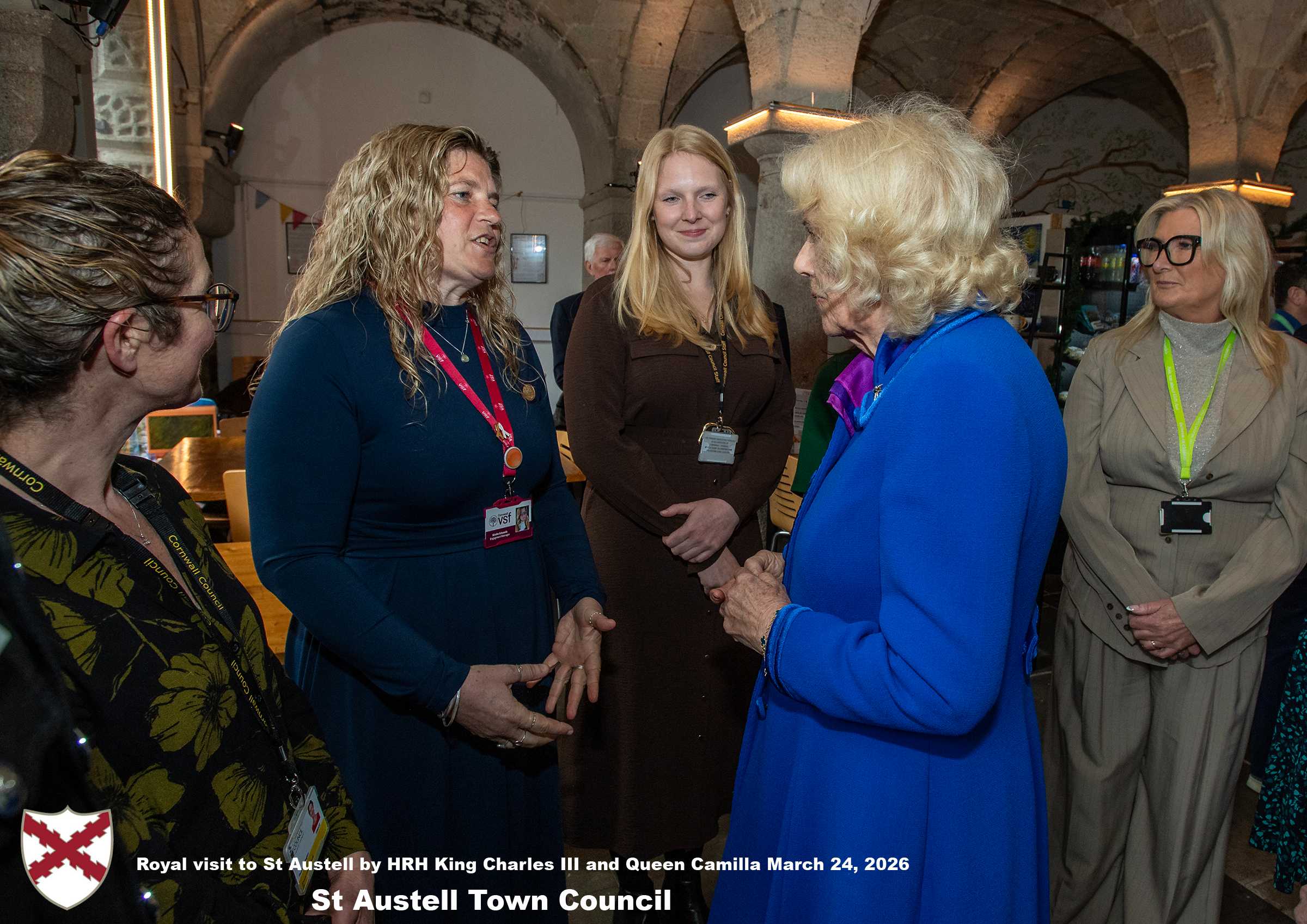 His Majesty King Charles and Her Majesty Queen Camilla visit the historic Market House in St Austell