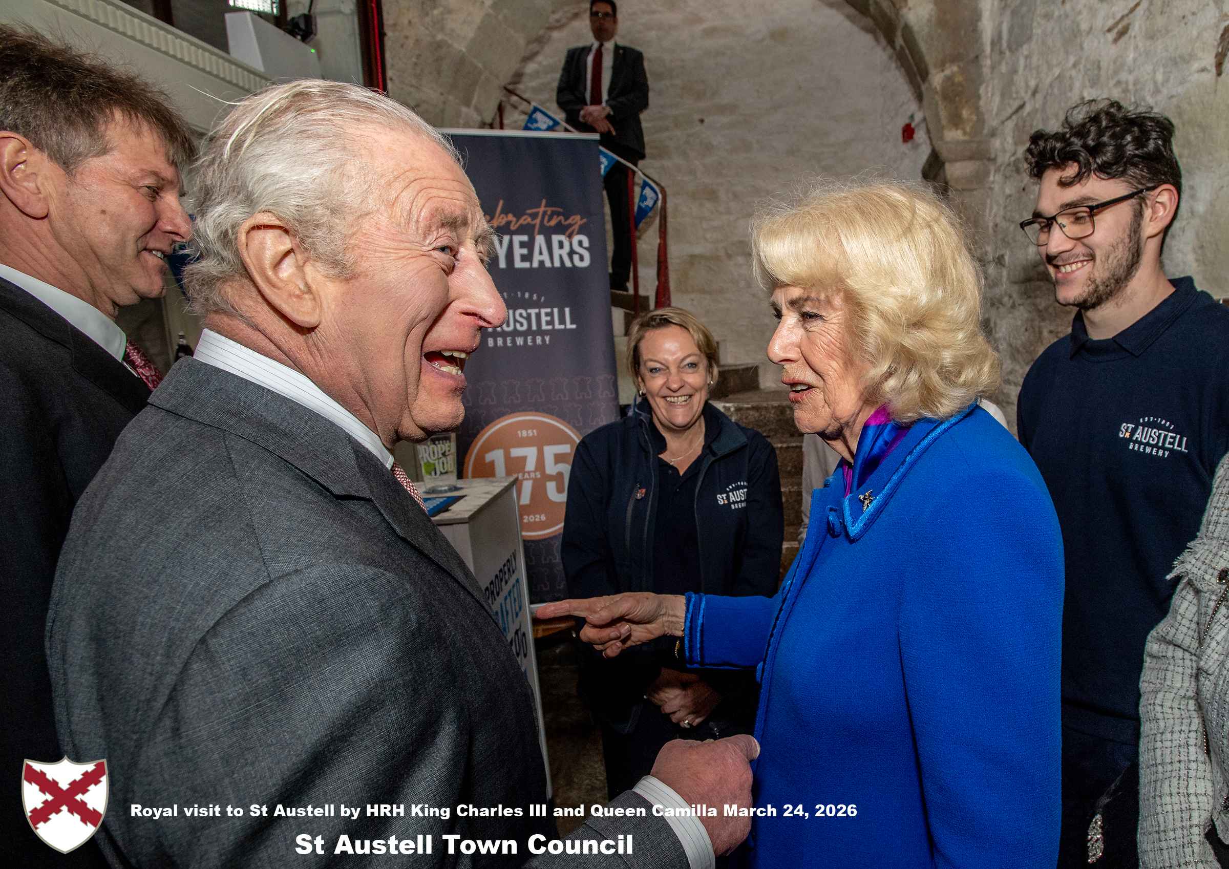 His Majesty King Charles and Her Majesty Queen Camilla visit the historic Market House in St Austell