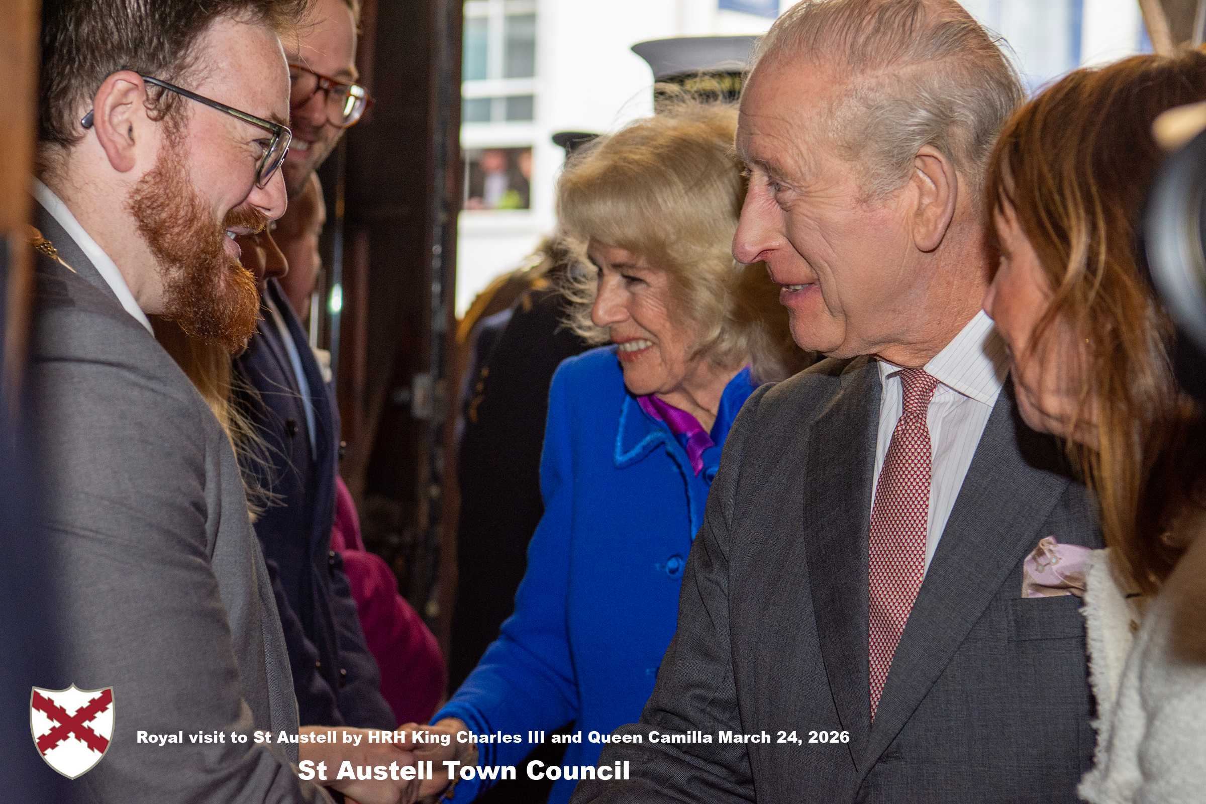 His Majesty King Charles and Her Majesty Queen Camilla meets local organisations, volunteers and religious groups in Holy Trinity Church.
