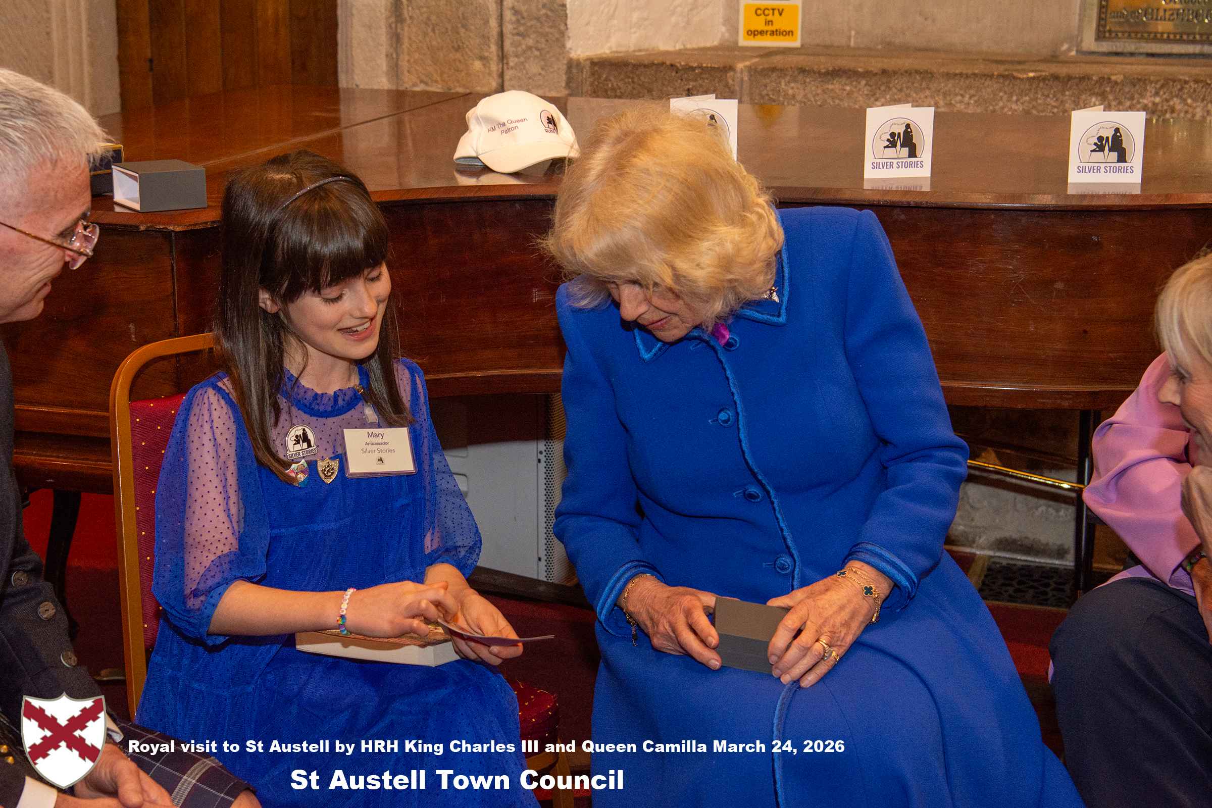 Her Majesty Queen Camilla meets local organisations, volunteers and pupils from a local school at Holy Trinity Church.