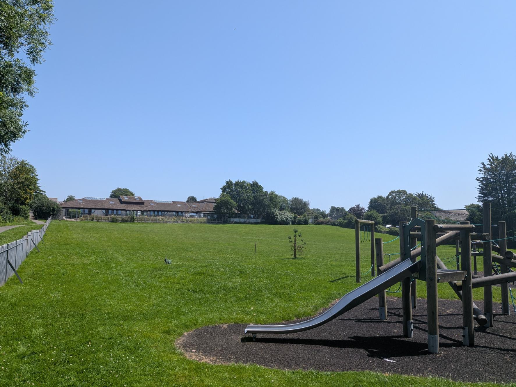 Woodland Road Park playing field, June 2026