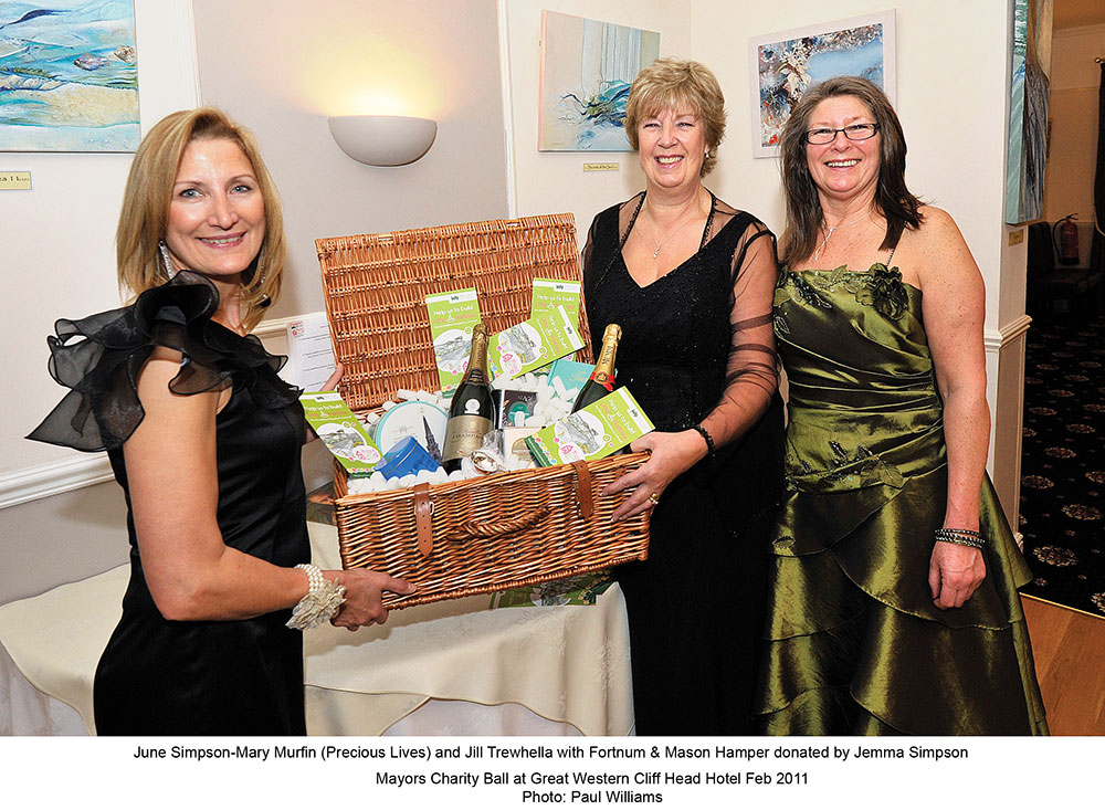 June Simpson and Mary Murfin from Precious Lives, with Mayor Jill Trewhella at the Mayor's Charity Ball, February 2011