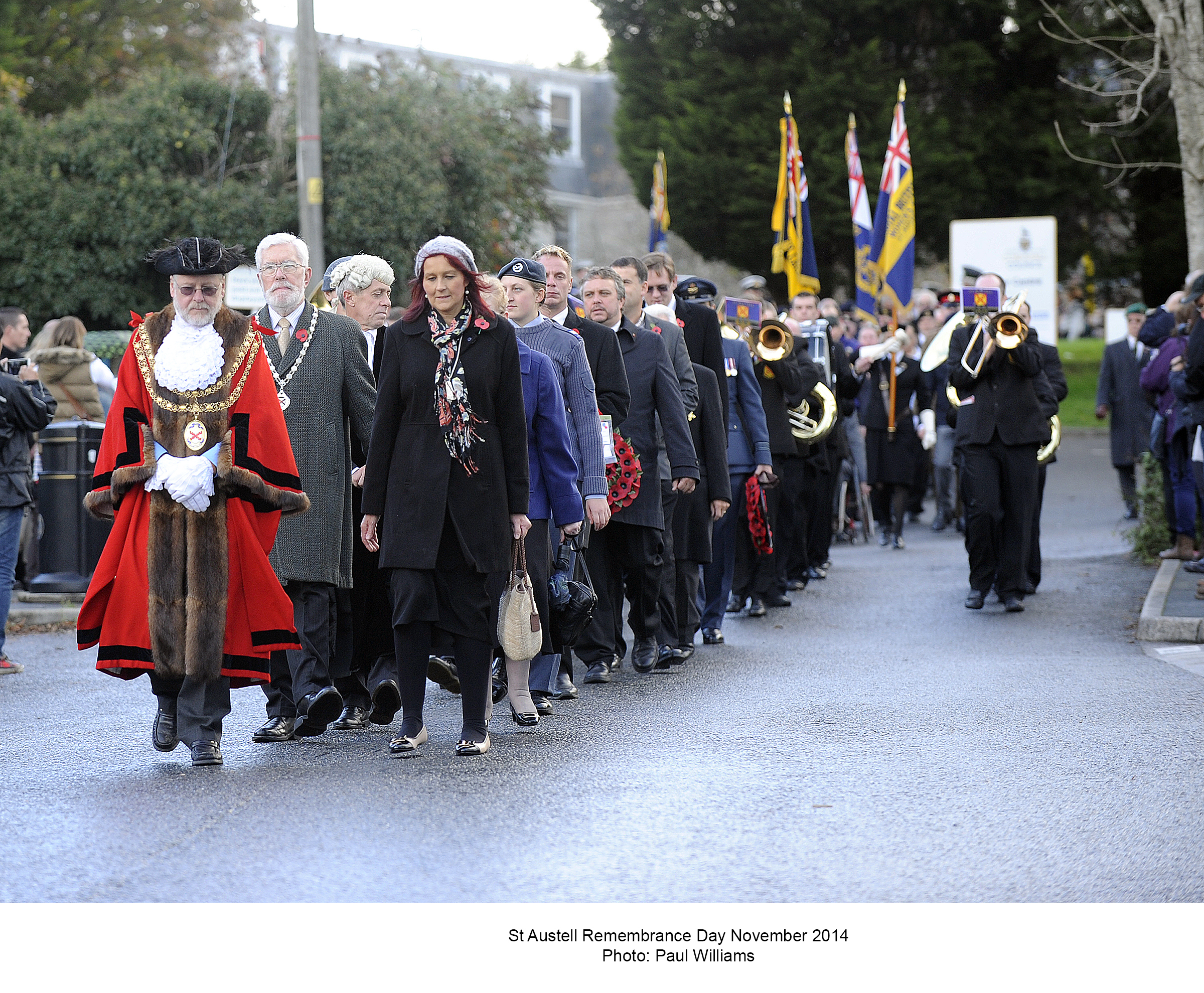 Mayor Derek Colins leads the 2014 Remembrance Day Parade