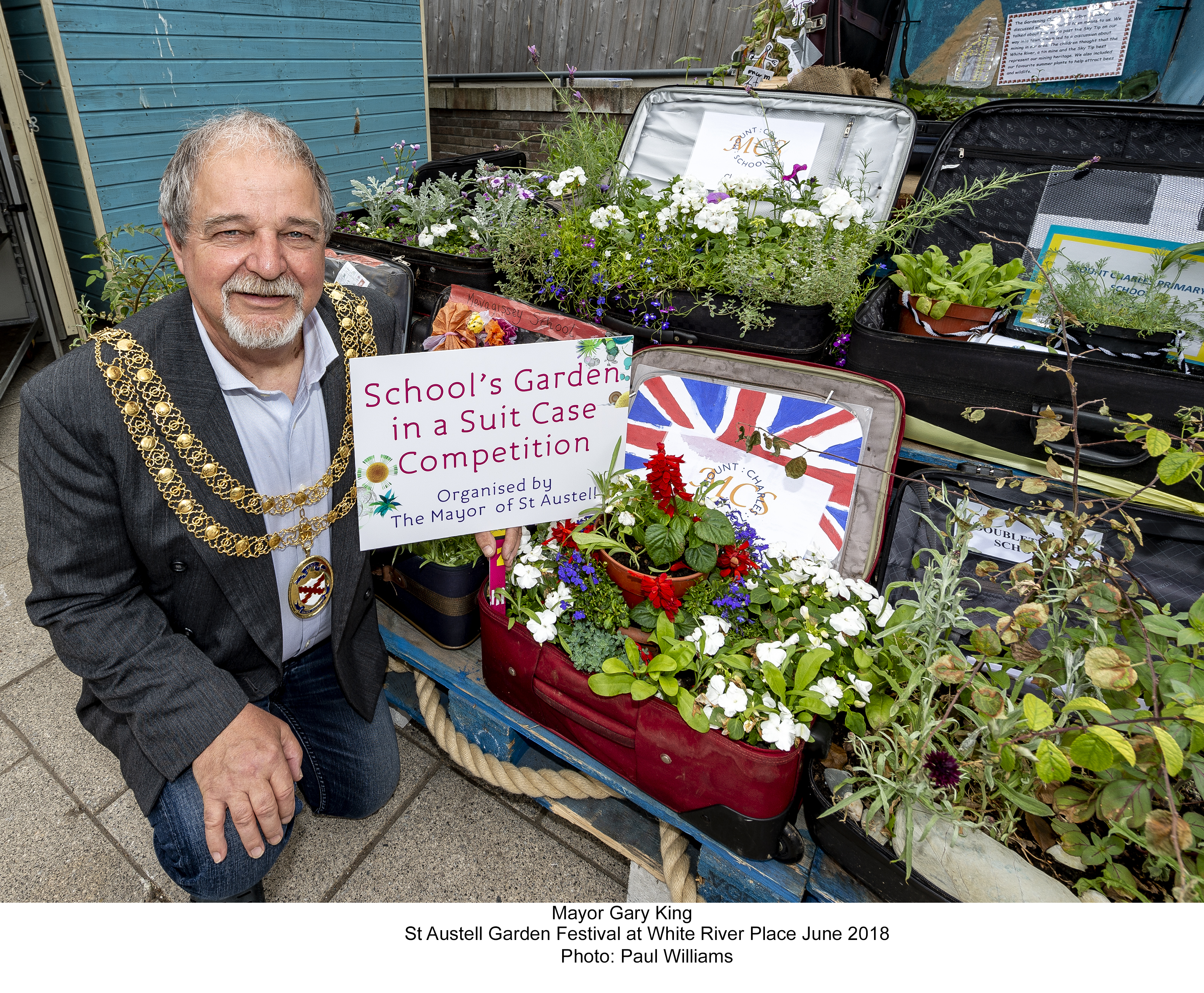Mayor Gary King at the 2019 St Austell Garden Festival